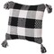 Deerlux 16" Cotton Throw Pillow Cover with Patterned Gingham Design and Tasseled Corners with Filler QI004302.GM.K - alternate 1